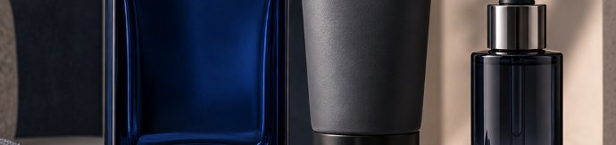 Men’s fragrance and grooming still life